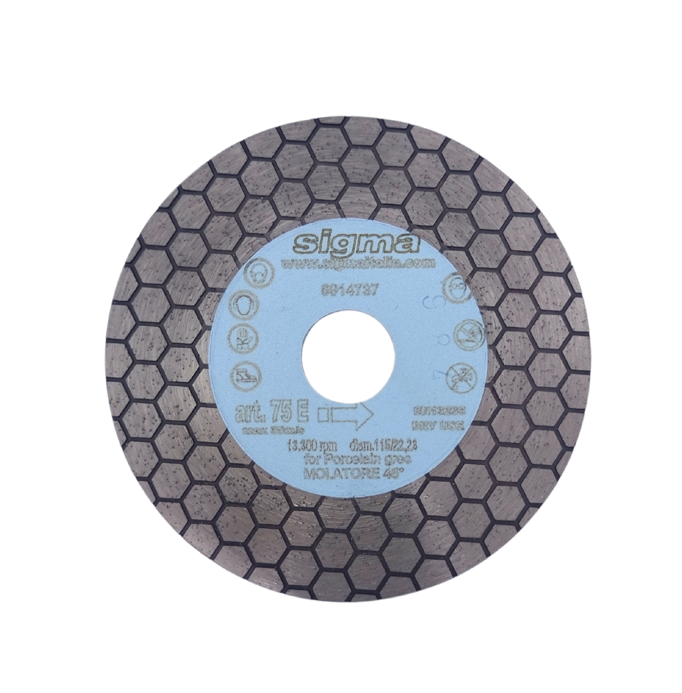 Disco de diamante de larga duracion d 115 para corte y rectificado SIGMA 75E - Sigma Spain