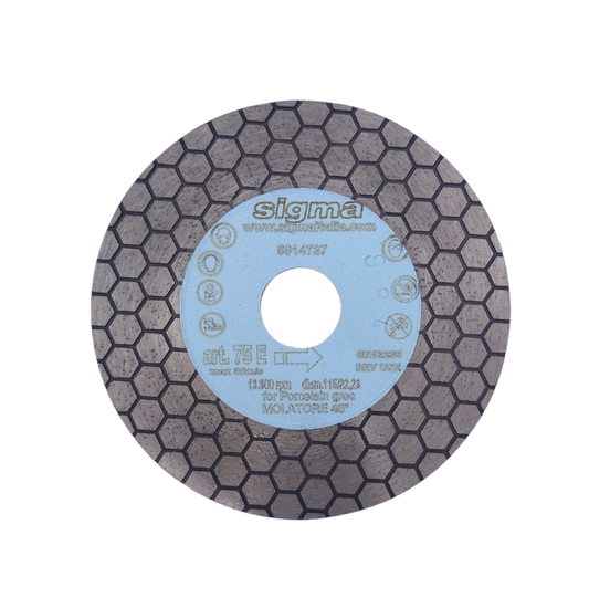 Disco de diamante de larga duracion d 115 para corte y rectificado SIGMA 75E - Sigma Spain